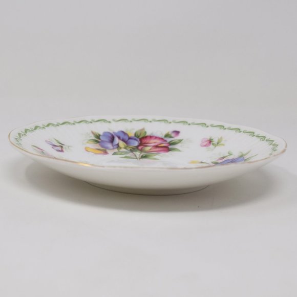 Rosina Queens Saucer Bone China Special Flowers Sweet Pea April England Floral - Picture 6 of 10